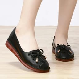 Large Size 42 Wide Fit Women's Sandals Black Butterfly Peep Toe Elegant Lady Shoes Top Quality Breathable Women Leather Sandals