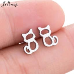 Cartoon Animal Earings Multiple Stainless Steel Cat Stud Earring for Women Girls Small Dog Paw Ear Studs Funny Jewelry Oorbellen