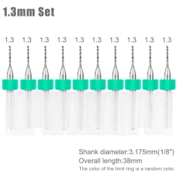 XCAN 10pcs 0.1-3.175mm PCB Drill Bit 3.175 Shank Micro Carbide Drill Bit Set For Printed Circuit Board Wood Modeling