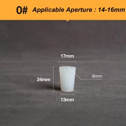 2PCS Silicone Stopper White Semi-transparent With 8mm Holes Tapered Reusable Lab Seal Stoppers Suitable for Test Tubes Flasks