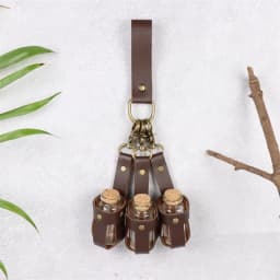 Medieval Alchemy Vial PU Leather Holder Belt - Artificial Potion Bottle Accessory for Renaissance Faires And Cosplay Belt