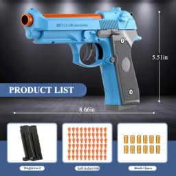 SIG17 Shell Ejecting Soft Bullet Gun, Mechanical Toy Empty Hanging Pistol Outdoor Shooting Game Educational Model Toy for Adult