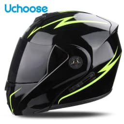 Uchoose Unisex Motorcycle Helmet DOT Certification Double Lens Cross Section Helmet Safety Modular Flip Helm Helmet With Visor