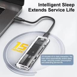 M2 SSD Case NVME SATA SSD Enclosure USB A to C Transparent 10Gbps Solid State Drive External Adapter Support UASP for M/M+B Key