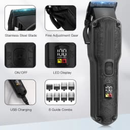 Sccttmon 2pc Retro Hair Clipper Barber Electric Trimmer Multi-Function Oil Head Carving Beard Shaver Hair Removal Device Set
