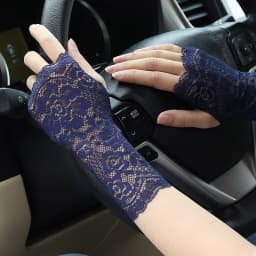 Women's Lace Sunscreen Outdoor Half Finger Driving Gloves Summer Thin Elastic Breathable Bridal Fashion Touch Screen Fingerless