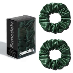 2PCS 100% Natural Silk Solid Color Hair Ties High Quality Hair Scrunchies Women Big Hairbands Hair Accessories 22Momme