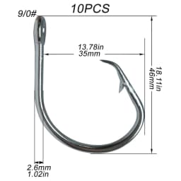 Giant Fishing Hook 5/0-16/0 Forged In-line Circle Hooks Shark & Swordfish Tuna Hook Stainless Steel Big Game Saltwater Fishhook