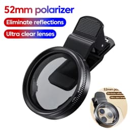 Universal 52mm CPL Camera Lens Filter With Clip Portable Polarizer Anti-reflection Restore Color Phone Filter For iPhone Samsung