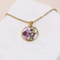 Pressed Flower Charm Necklace Handmaking Epoxy Resin Dried Flower Series Necklaces Natural Flowers Pendant Custom Chain Necklace