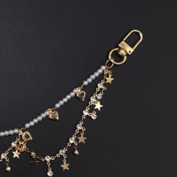 Adjustable ITA Bag Double Chain Shiny Rhinestone Star Heart Pendant Pearl, Rhinestone DIY Bag Charm Handmade Jewelry Accessories