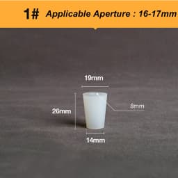 2PCS Silicone Stopper White Semi-transparent With 8mm Holes Tapered Reusable Lab Seal Stoppers Suitable for Test Tubes Flasks