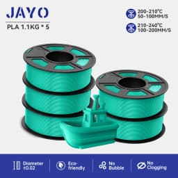 JAYO PLA Filaments 5 Rolls/ 3D Printer Filament 1.75mm FDM 3D Printer Materials Neatly Wound High Toughness for FDM 3D Printer