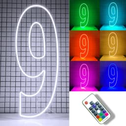 30inch Color-Changing Neon Sign Numbers - Free Standing & Hanging Option for Birthday Wedding Party Decor Lighting