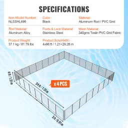 SucceBuy Pool Fence Pool Fences for Inground Pools Removable Child Safety Fencing Teslin PVC Fence Mesh Protects Kids and Pets