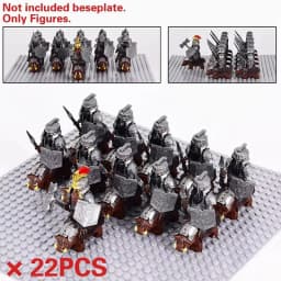 Mini Middle Ages Lord Rings Medieval Dwarf Wild Boar Goat Chariot Army Figures Building Blocks Bricks Kids Toys Christmas Gift