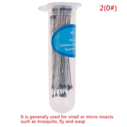100 Pcs Insect Pins Specimen Needle Stainless Steel with Plastic Box for School Lab Entomology Body Dissection Insect Needle