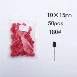 50PCS Green Nail Sanding Caps Bands With Rubber Drill Polishing Nail Art Rotating Remove Burrs Manicure Pedicure Accessory Tool