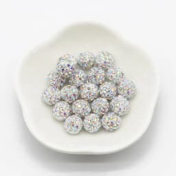 20pcs 10mm Mixed Colour Glass Rhinestone Clay Set Round Beads, disco Style Crystal Shambhala Beads For DIY Jewelry Making Crafts