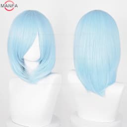 40cm Medium Basic Anime Cosplay Wig Bang Blond Black White Red Pink Green Brown Gold Blue Heat Resistant Synthetic Hair Wigs