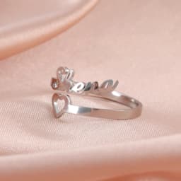 Custom Double First Name Finger Ring For Women Men Personalized Couple Wedding Gift Gold Color Stainless Steel Open Ring Jewelry