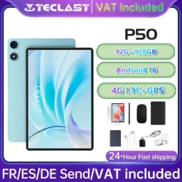 2026 Teclast P50 Tablet Android 16 8-Core T606 4Gb Ram 128Gb Rom 1280X800 Pixels Ips Bluetooth 5Mah Type-C 8Mp+5Mp Wifi TLA002