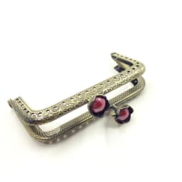 10pcs 8.5CM Lotus Head Square Purse Frame Bag Kiss Clasp Bronze Metal Coining Pattern DIY Bag Sewing Accessories