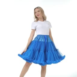 Skirt Length 55cm Women Tutu Skirt Solid Fluffy Tulle Princess Ball Gown Pettiskirt Ladys Ballet Party Performance Dress PP008