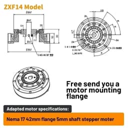 Precision Harmonic Drive Gearbox for Nema 17/23 Stepper 40-130mm Servo Motors High Torque Compact Laser Cutting Head Positioning