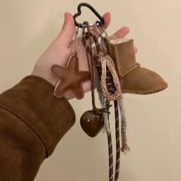 Cute Snow Boots Phone Pendant Chain Accessories Aesthetic Shoes Heart Shap Bag Decoration Keychain Gift