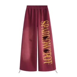 Retro American Hole Letter Print Drawstring Sweatpants Women's Spring Autumn Loose Hip Hop Jazz Dance Straight Leg Pants