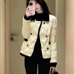Stylish Thickened White Cotton Padded Short Jacket Korean Style Warm Winter Outerwear Women's Premium Fashion Loose Fit Coat