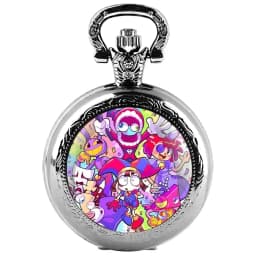 The Amazing Digital Circus Dome Quartz Pocket Watch Vintage Men Women Necklace Pendant Creative Clock Gifts Reloj De Bolsillo
