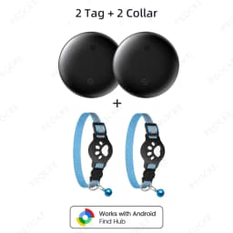 Pets Smart Tracker Tag With Cat Collar Android Alternative to AirTag Works with Google Find Hub Anti-Lost GPS Tracker Locator