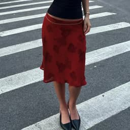 Retro Floral Digital Print Low Waist Lightweight Double Layer Mesh Skirt Temperament Hip Hugging Women Daily Vacation Skirt