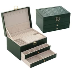 Luxury Jewelry Box Multi-layer Leather Jewelry Storage Box with Drawers Large Capacity Organizer for Earrings Rings Necklaces