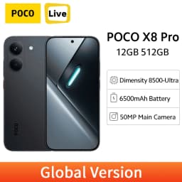 POCO X8 Pro 5G Global Version Dimensity 8500-Ultra 12GB 512GB 6500mAh 100W HyperCharge 6.59'' 1.5K 120Hz NFC Android Phone