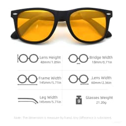 VIVIBEE Night Vision Blue Light Blocking Glasses Men Square Computer Eye Eyeglasses Gaming Women Orange Eyewear