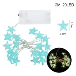 2M 20LED Ocean Theme Party Night Light Seahorse Seastar Shell Fairy Light Garland String Wedding Birthday Party Decoration