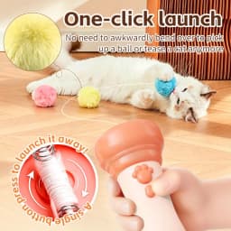Electric Cat Teaser Catapult Retrievable Launch Teasing Stick Toy Boredom Relief Interactive Cat Paw Printed Wand Smart CatToy