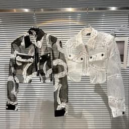 Fall 2026 New Style Small Fragrance Wind English Letter Transparent Mesh Shirt Short Outerwear Top Women's Casual Fashion