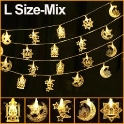 1-10M Led String Lights Moon Star Lamp Eid Moon Star Decoration Hanging String Light Luminous Star Moon Ramadan Home Decoration