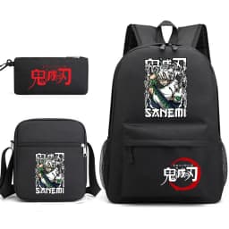 Demon Slayer Anime Print School Backpack Set 3Pcs with Shoulder Bag Pencil Case for Boys Girls
