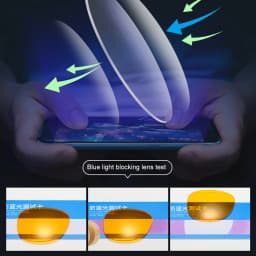 VIVIBEE Night Vision Blue Light Blocking Glasses Men Square Computer Eye Eyeglasses Gaming Women Orange Eyewear