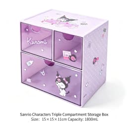 Official Themed Three Grid Drawer Storage Box Clear Multi Compartment Cute Desktop Organizer For Dorm Bedroom
