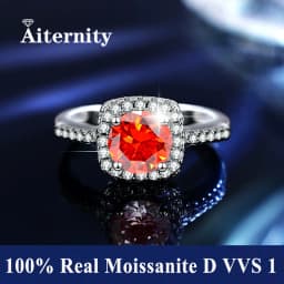 100% Real Moissanite Ring Adjustable Size S925 Sliver D VVS1 Pass Diamond Tester Pen GRA Certificate 18K Plating Rings for Women