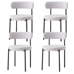 EGOONM 2/4/6Pcs Nordic Style Dining Chairs Upholstered Kitchen Chairs with Teddy Velvet Chair Home Dining Room Kitchen Chairs
