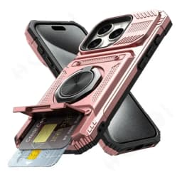 Case For iPhone 16 15 14 13 12 11 Pro Max XS XR 8 7 Plus Magnetic Rotated Ring Kickstand Heavy Duty Drop Protection Wallet Cover