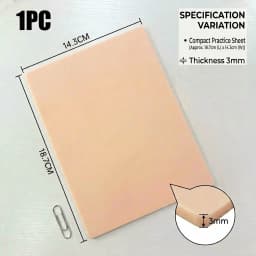 A4 Size Tattoo Practice Skin 3/1mm Double Side Silicone Permanent Makeup Eyebrow Synthetic Leather Training Fake Skin Accessory