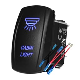 12V 24V Boat Trim Tabs Switch (ON)-OFF-(ON) Momentary Rocker Switch Waterproof Blue Light ON-OFF Toggle Switch With Harness